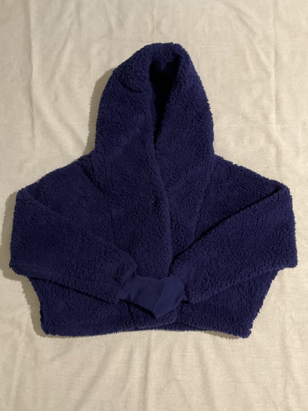 NWOT Women’s Jill Martin Classic Cropped Sherpa Lounger Jacket, Indigo, Sz XS/S